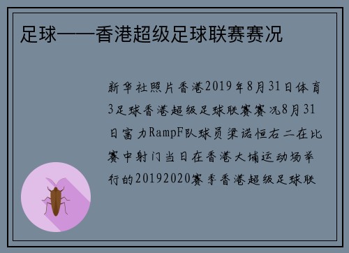 足球——香港超级足球联赛赛况
